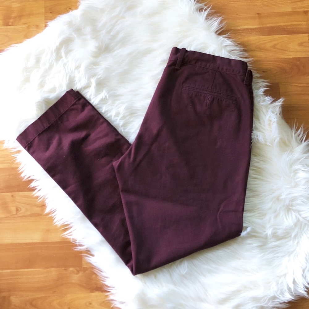 J. Crew Sutton Fit Maroon Chinos